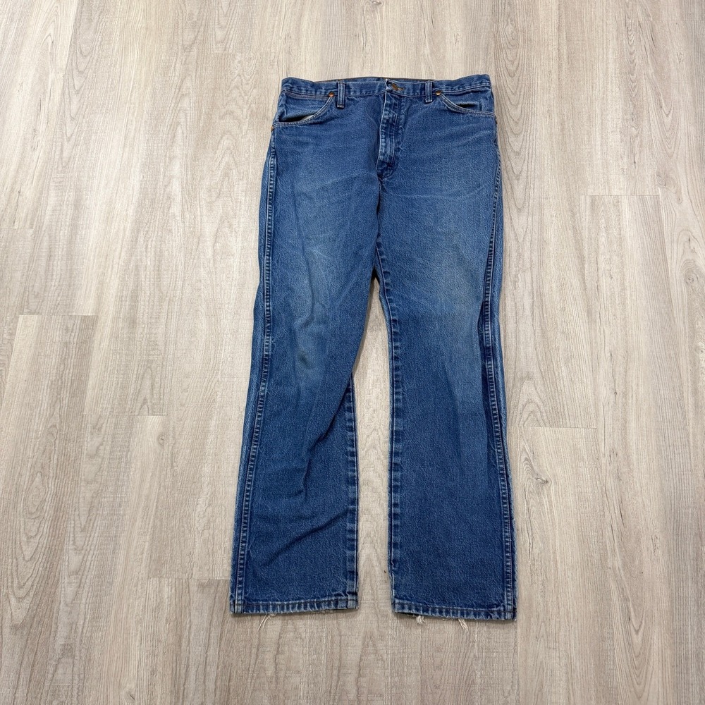 Vintage Wrangler Jeans Men's 35x32 Blue 13MWZ Cowboy Cut Western Rodeo Cotton